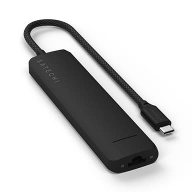 Satechi 7-i-1 HUBB USB-C Slim Multiport Adapter med Ethernet - Svart