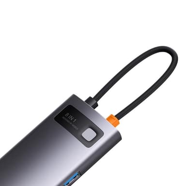 Baseus StarJoy HUB 8-Port USB-C - 3x USB-A - Grå