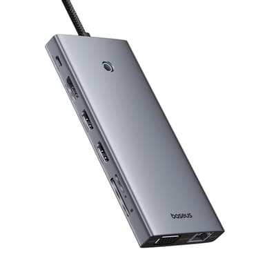 Baseus 13in1 HUB USB-C Till VGA, HDMI, RJ45, SD,TF, Aux, USB-C, USB-A