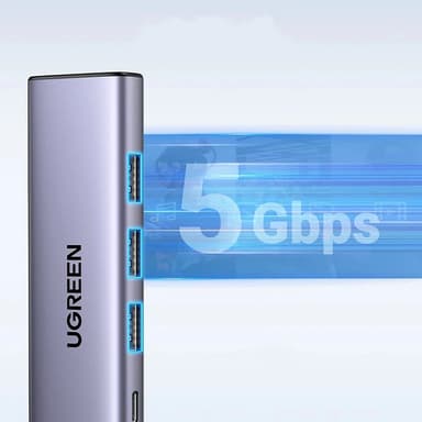 Ugreen 5in1 HUB USB-C Till 1xUSB-C 1xHDMI 3xUSB-A 3.0 - Grå