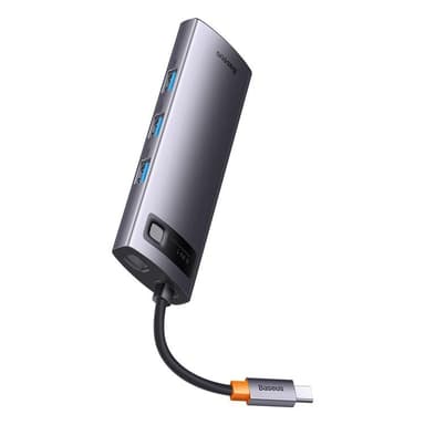 Baseus StarJoy HUB 8-Port USB-C - 3x USB-A - Grå