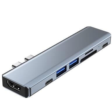 Tech-Protect V5-Hub Adapter 7in1 - Grå