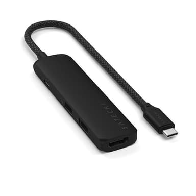 Satechi 4-i-1 HUBB USB-C Slim Multiport Adapter 4K - Svart
