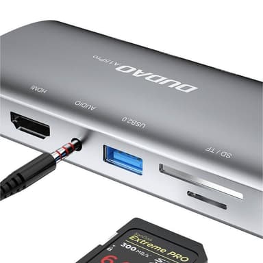 Dudao 11w1 multifunktionel HUB USB-C - USB-C Grå