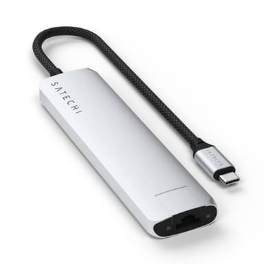 Satechi 7-i-1 HUBB USB-C Slim Multiport Adapter med Ethernet - Silver
