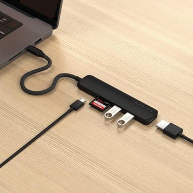 Satechi 6-i-1 HUBB USB-C Slim Multiport Adapter - Svart