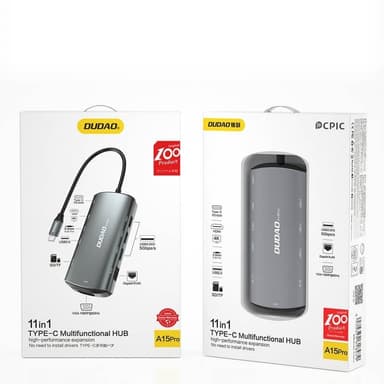 Dudao 11w1 multifunktionel HUB USB-C - USB-C Grå
