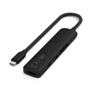 Satechi 6-i-1 HUBB USB-C Slim Multiport Adapter - Svart