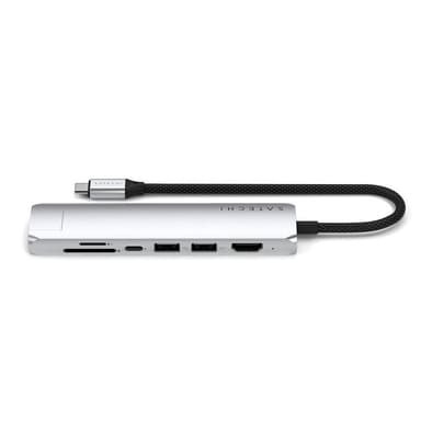 Satechi 7-i-1 HUBB USB-C Slim Multiport Adapter med Ethernet - Silver