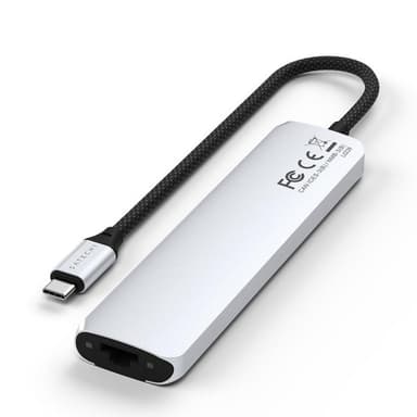 Satechi 7-i-1 HUBB USB-C Slim Multiport Adapter med Ethernet - Silver