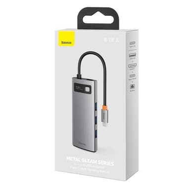 Baseus 6in1 Multifunktionell HUB USB-C 100 W - Grå
