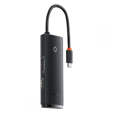 Baseus Lite Series 6-Port HUB Adapter USB-C - Svart