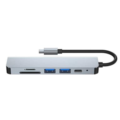 Tech-Protect V4-Hub Adapter 6in1 - Grå
