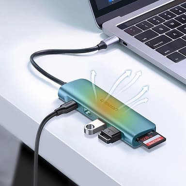 Ugreen 6in1 HUB USB-C Till USB-C, HDMI, SD/TF Kortläsare, 2xUSB-A 3.0