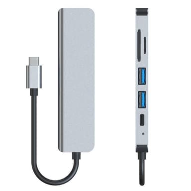 Tech-Protect V4-Hub Adapter 6in1 - Grå
