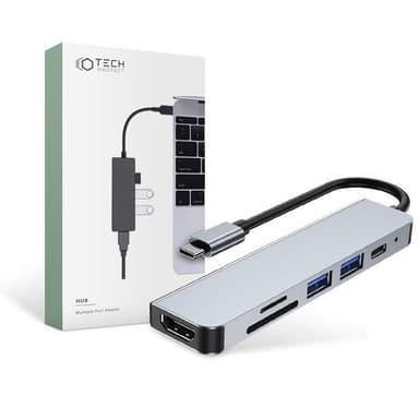 Tech-Protect V4-Hub Adapter 6in1 - Grå