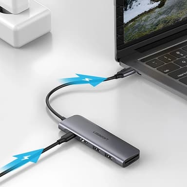 Ugreen 6in1 HUB USB-C Till USB-C, HDMI, SD/TF Kortläsare, 2xUSB-A 3.0