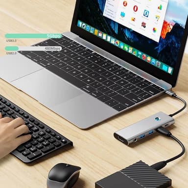 Tech-Protect HB04 9in1 Hub Adapter - Space Grå