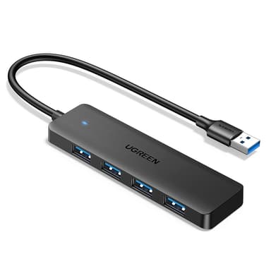 Ugreen HUB 4 Portar USB-A 3.0 Med 1m USB-A Kabel - Svart