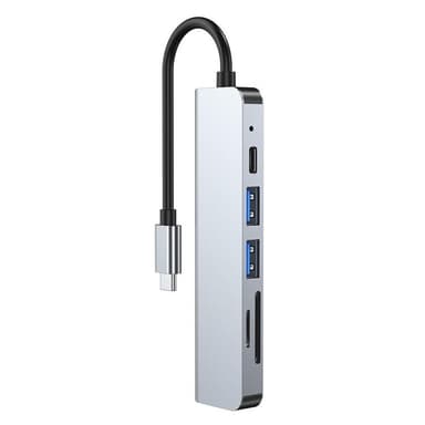 Tech-Protect V4-Hub Adapter 6in1 - Grå