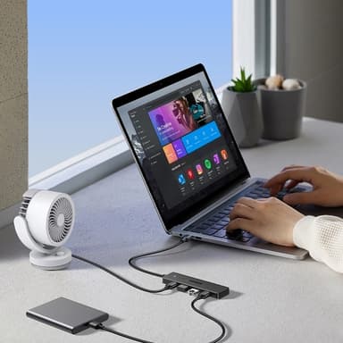 Ugreen HUB 4 Portar USB-A 3.0 Med 1m USB-A Kabel - Svart
