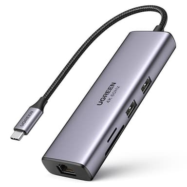 Ugreen 7in1 Multifunktionell USB-C HUB - Grå
