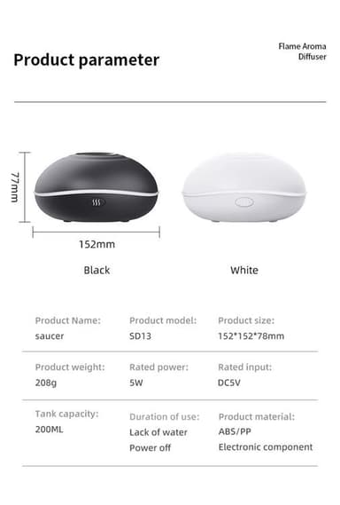 Aromaterapimaskin Luftfuktare/Diffusor SD13  - Vit