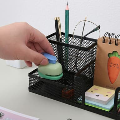 3 fack Metall Skrivbord Organizer Pennhållare Organiserare Förvaring Låda