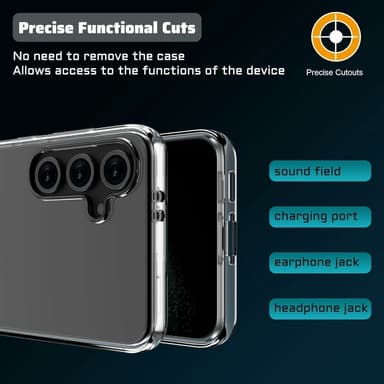 För Samsung Galaxy A26 5G genomskinligt TPU mobilskal + härdat glas