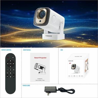 HY260 Pro Projektor 1GB+8GB Android 11.0 WiFi6 BT5.4 hemmabio 200 ANSI Lumen