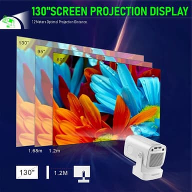 HY260 Pro Projektor 1GB+8GB Android 11.0 WiFi6 BT5.4 hemmabio 200 ANSI Lumen