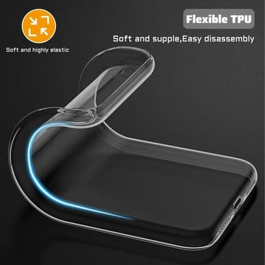 För Samsung Galaxy A26 5G genomskinligt TPU mobilskal + härdat glas
