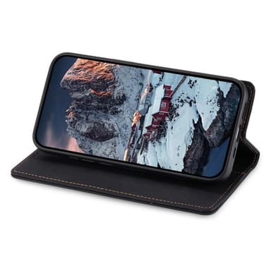 För iPhone 16e fodral magnetisk stängning vikbart telefonfodral - Svart
