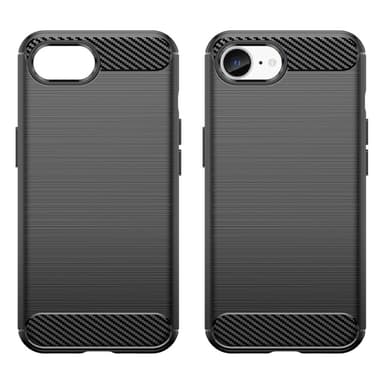 För iPhone 16e Karbon fiber texture Skal Baksida - Svart