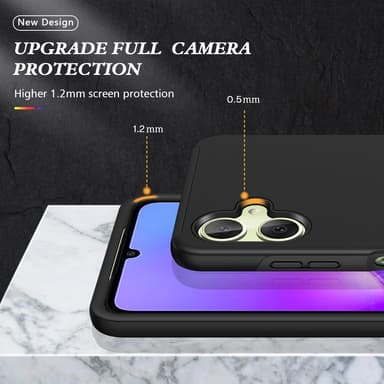 Till Samsung Galaxy A06 4G Hybridskal med Roterbar Ringhållare - Svart