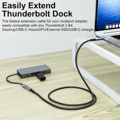 NÖRDIC USB 4 förlängningskabel 2m 40Gbps 100W 8K60Hz
