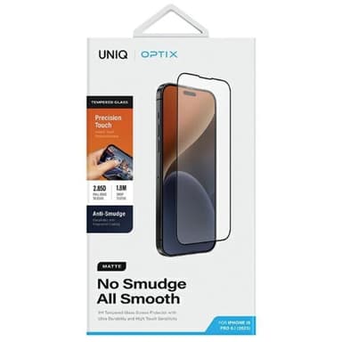 UNIQ iPhone 15 Plus/14 Pro Max Härdat Glas Skärmskydd Optix Matte frosted