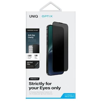 UNIQ iPhone 15/14 Pro Härdat Glas Skärmskydd Optix Privacy