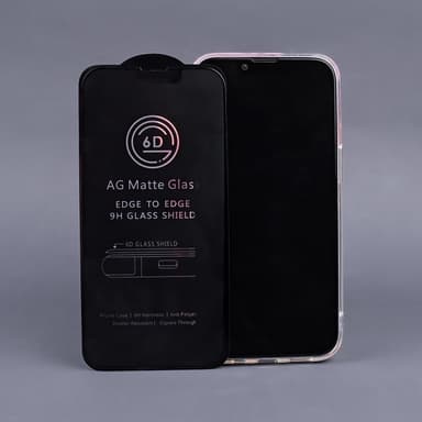 6D Matt Härdat Glas Skärmskydd Svart Ram iPhone 12 Mini