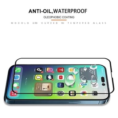 MOCOLO iPhone 14 Pro Max Härdat Glas Skärmskydd Full Glue HD - Svart