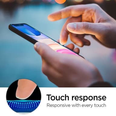 SPIGEN Härdat Glas Skärmskydd Alm Fc iPhone 11 Svart