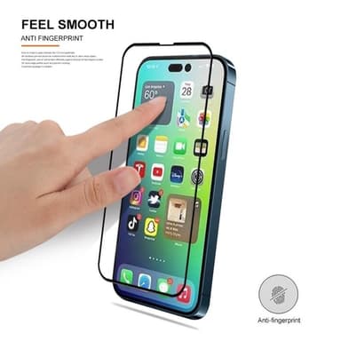 MOCOLO iPhone 14 Pro Max Härdat Glas Skärmskydd Full Glue HD - Svart