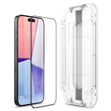 Spigen iPhone 15 Pro Max Härdat Glas Skärmskydd 'EZ' Fit - Svart