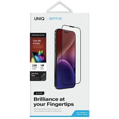 UNIQ iPhone 15 Plus/14 Pro Max Härdat Glas Skärmskydd Optix Vivid
