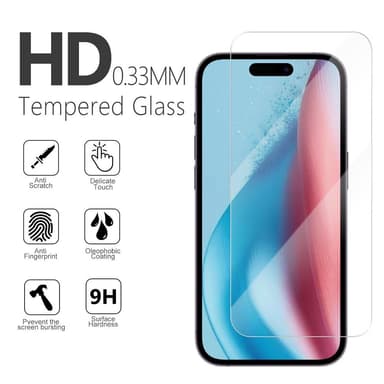 Skyddsglas Premium 2,5D för iPhone 15 Pro – Härdat Glas