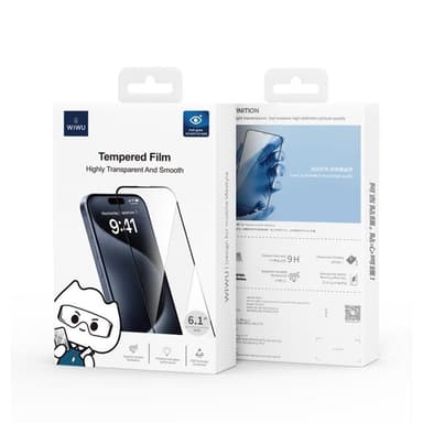 WIWU iPhone 16 Pro Max Härdat Glas Skärmskydd Crystal - Svart