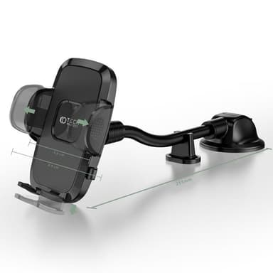 Tech-Protect V3 Long Arm Windshield Och Dashboard Bilhållare - Svart