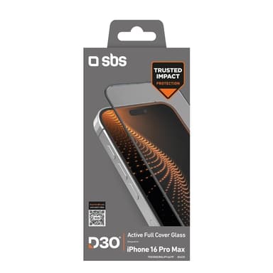 SBS iPhone 16 Pro Max Härdat Glas Skärmskydd D30 - Svart