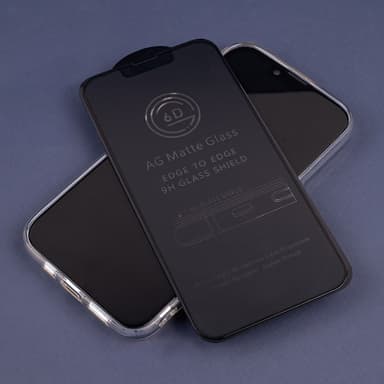 Skyddsglas 6D Matt för iPhone, Härdat Glas med Svart Ram