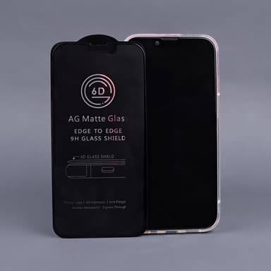 Skyddsglas 6D Matt för iPhone, Härdat Glas med Svart Ram